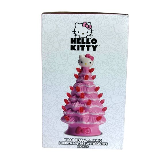 Hello Kitty Ceramic Pink Christmas Tree With Lights NEW with Light Cute - Picture 7 of 12
